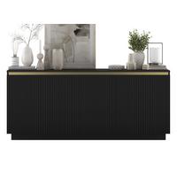 KOMMODE Selene 3D Schwarz Matt Glamour 167 cm - Schwarz, Holzwerkstoff (166.8/71.4/35cm) - Meble Lindner