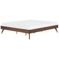 BETT 180/200cm Dunkler Holzfarbton Berric - Dunkelbraun, Holzwerkstoff (180/200cm) - Beliani