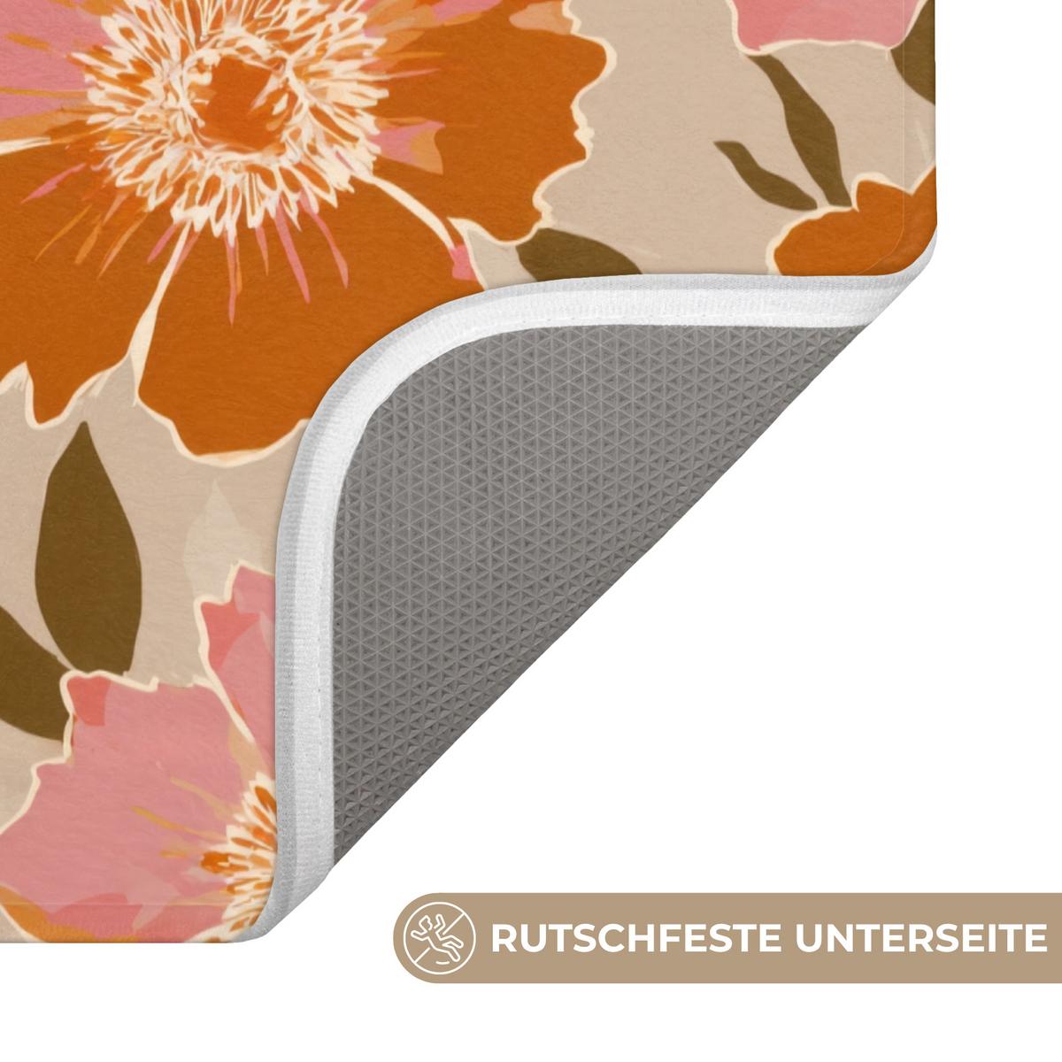 WC-VORLEGER Blumen - Motiv - Retro WC Teppich 50x80 cm - Multicolor, Textil (50/1cm) - OnlyWow
