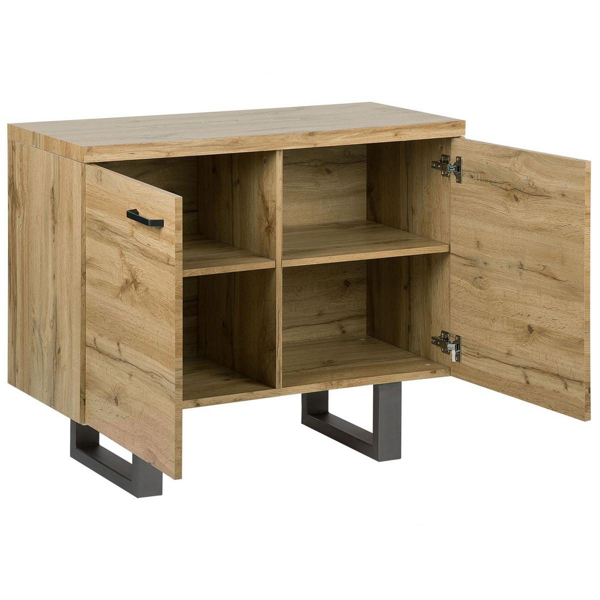 SCHRANK Hellbraun Timber - Braun, Holzwerkstoff (94/79/42cm) - Beliani