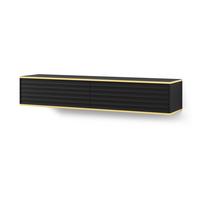TV LOWBOARD Schwarz, Gold 180/33/40 - Schwarz, Holzwerkstoff (180/33/40cm) - RAUMHIRSCH FURNITURE