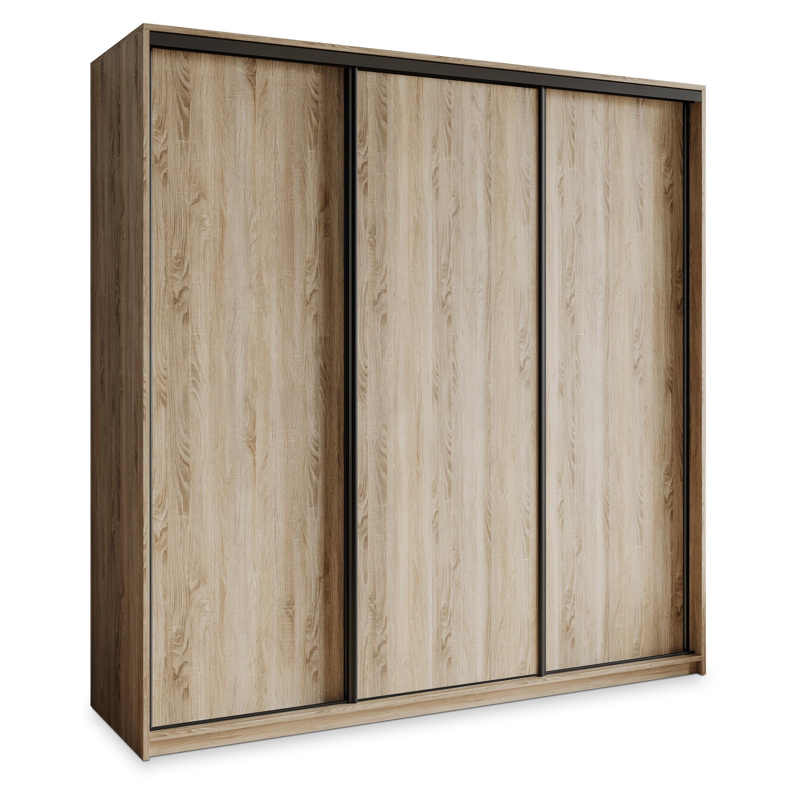 SCHWEBETÜRENSCHRANK NISSE 200/205/60 cm 3-türig Sonoma Eiche - Sonoma Eiche, Holzwerkstoff (200/205/60cm) - MASSENO