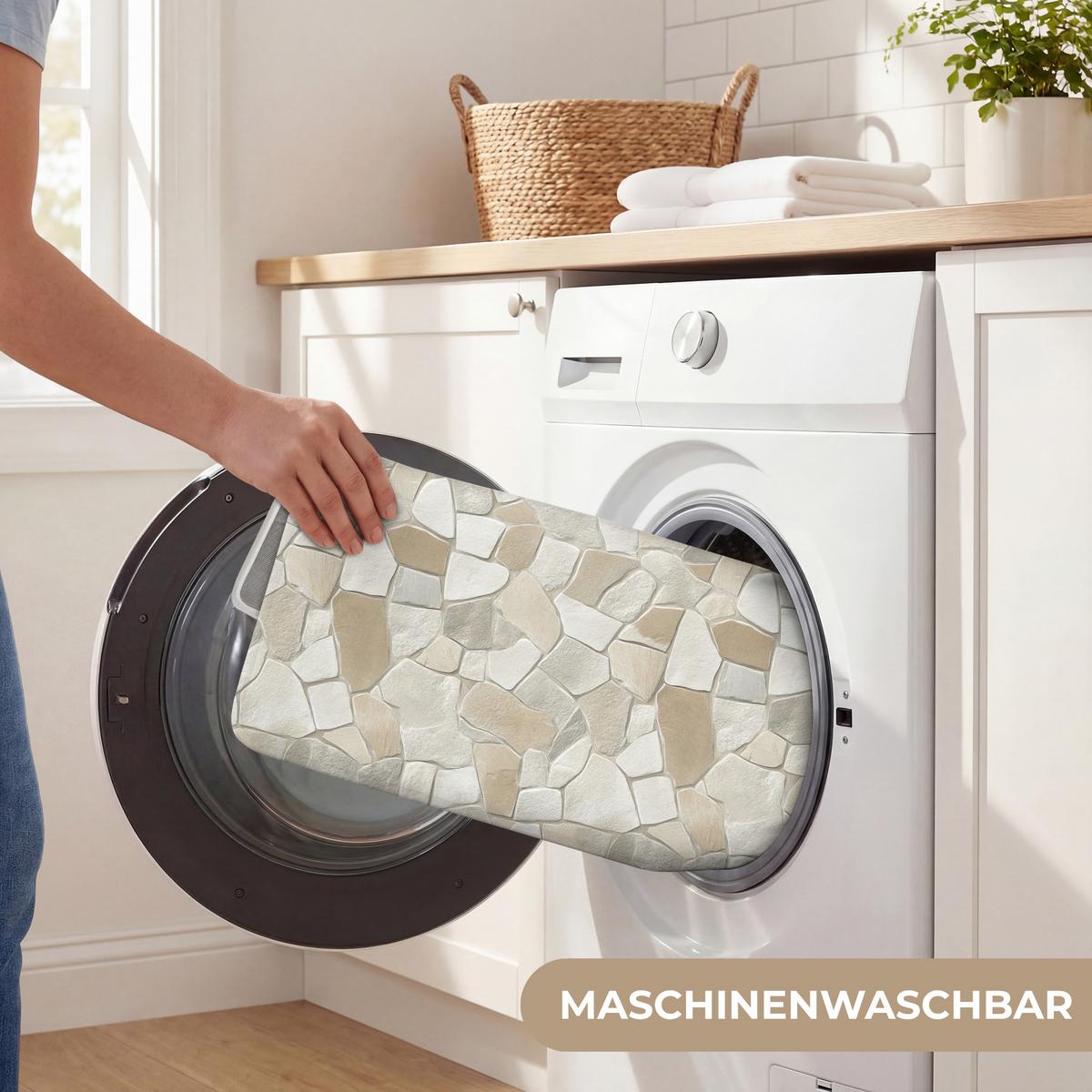 WC-VORLEGER Mosaik - Steine - Beige WC Teppich 40x60 cm - Beige, Textil (40/1cm) - OnlyWow