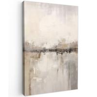 LEINWANDBILD Moderne Kunst - Abstrakt - Beige Deko XXL 80x120 cm - Beige, Textil (80/120cm) - MuchoWow
