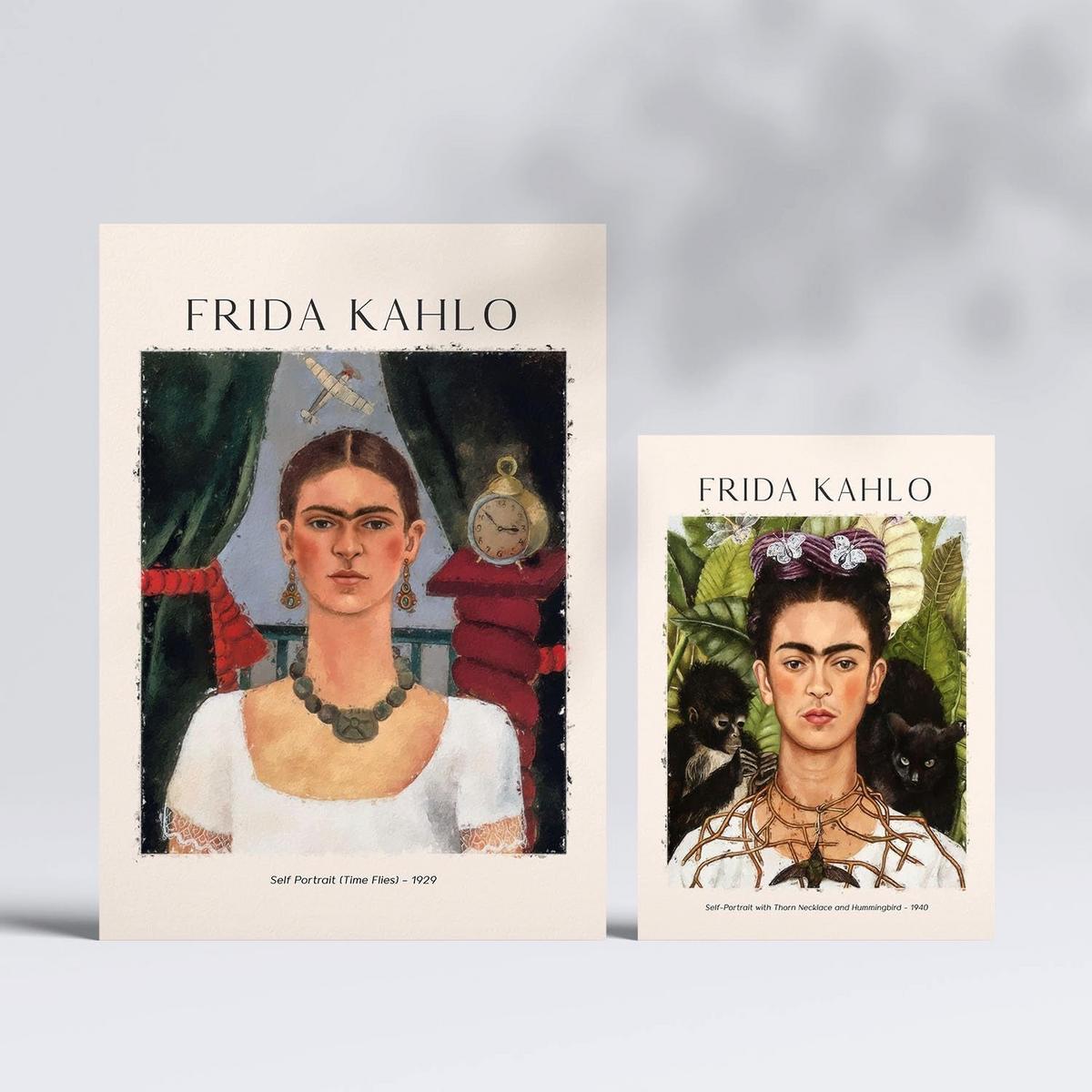 POSTER Set Mit 6 Frida Kahlo Posterblatt Malergalerie Dekorative Gemälde Für Ihr Wohnzimmer, Schlafzimmer, Zuhause Wandkunstdrucke A3 & A4 Rahmenlos - Klar, Papier (29/3cm) - Nacnic
