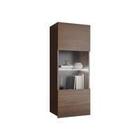 HÄNGEVITRINE Calabrini 05 mit weißer LED Beleuchtung - Nussbaumfarben, Holzwerkstoff (45/117/32cm) - MIRJAN24