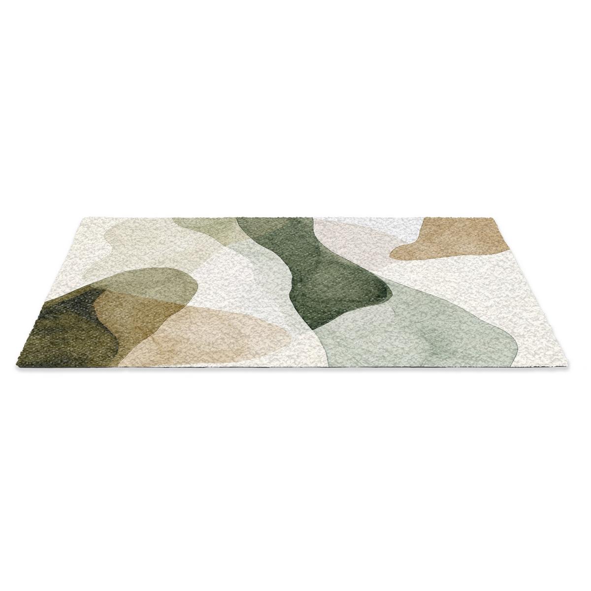 FUSSMATTE Japandi - Abstrakt - Grün Schmutzfangmatte 60x40 cm - Multicolor, Kunststoff (60/0.4cm) - MuchoWow