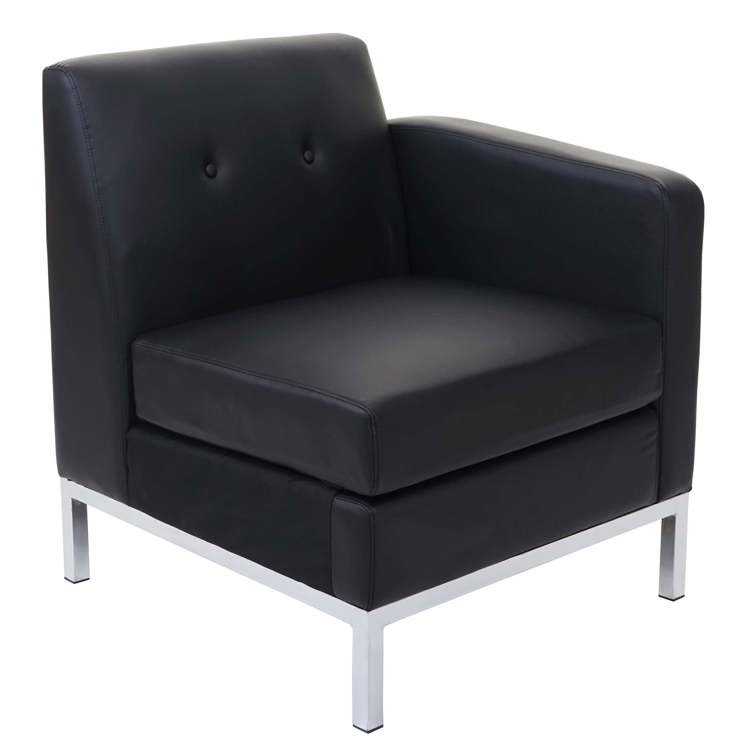 SESSEL SEITENTEIL ERWEITERBAR Schwarz - Schwarz, Textil (68/82/72cm) - MCW