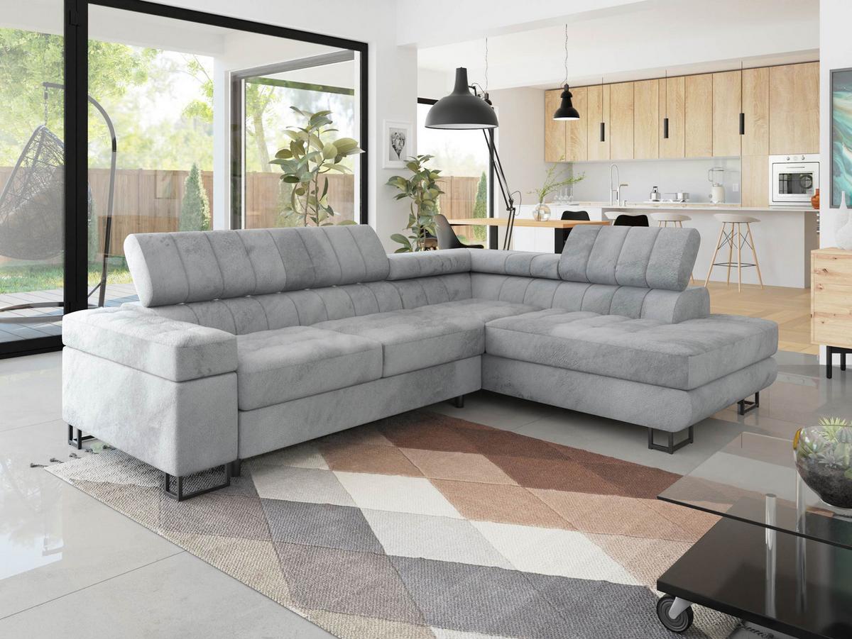 ECKSOFA Laris Premium, Seite: Rechts - Schwarz/Grau, Holz/Textil (271/203cm) - MIRJAN24