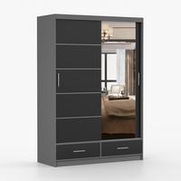 KLEIDERSCHRANK Florence 150 cm, 150/218/61, 2-türig, grau - Grau, Holzwerkstoff (150/218/61cm) - imoebel24