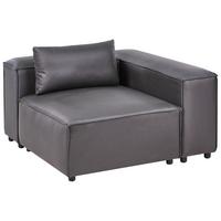 ECKMODUL Stoff Schwarz symmetrisch Brande - Schwarz, Textil (123/70/121cm) - Beliani
