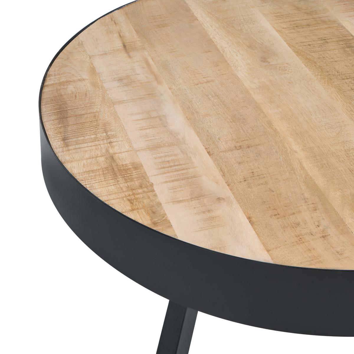 COUCHTISCH Mangoholz hellbraun/schwarz 74 cm Wakita - Hellbraun/Schwarz, Holz (74/74/40cm) - Beliani