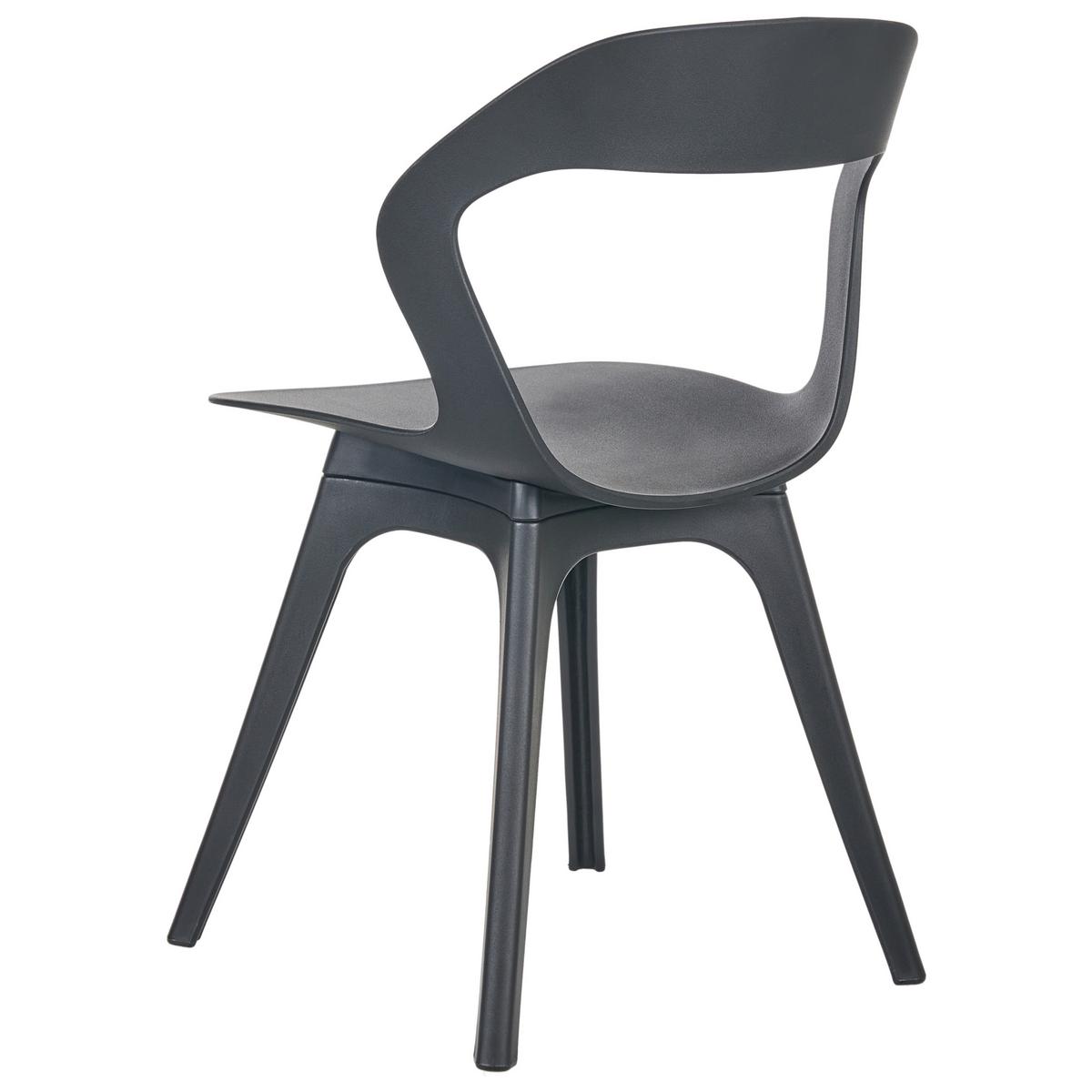 GARTENSTUHL 4er-Set Schwarz Lachania - Schwarz, Kunststoff (47/80/45cm) - Beliani