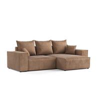 ECKSOFA SENSO mit Schlaffunktion Braun im Wind Stoff - Schwarz/Braun, Holz/Holzwerkstoff (255/148cm) - AltaBeds