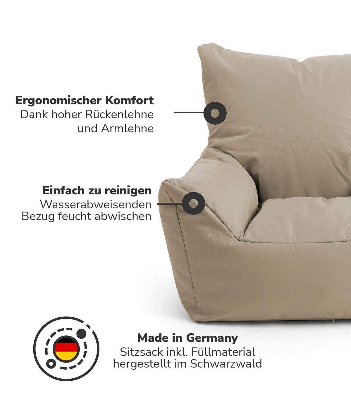 OUTDOOR-KINDER-SITZSACK Der Gartenzwerg - Beige, Textil (52/57/53cm) - Mokebo