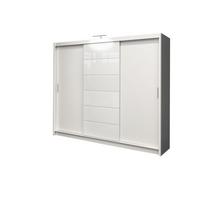 SCHWEBETÜRENSCHRANK SHYVANA 250/215/61 cm 3-türig Weiß - Weiß, Holzwerkstoff (250/215/61cm) - MASSENO
