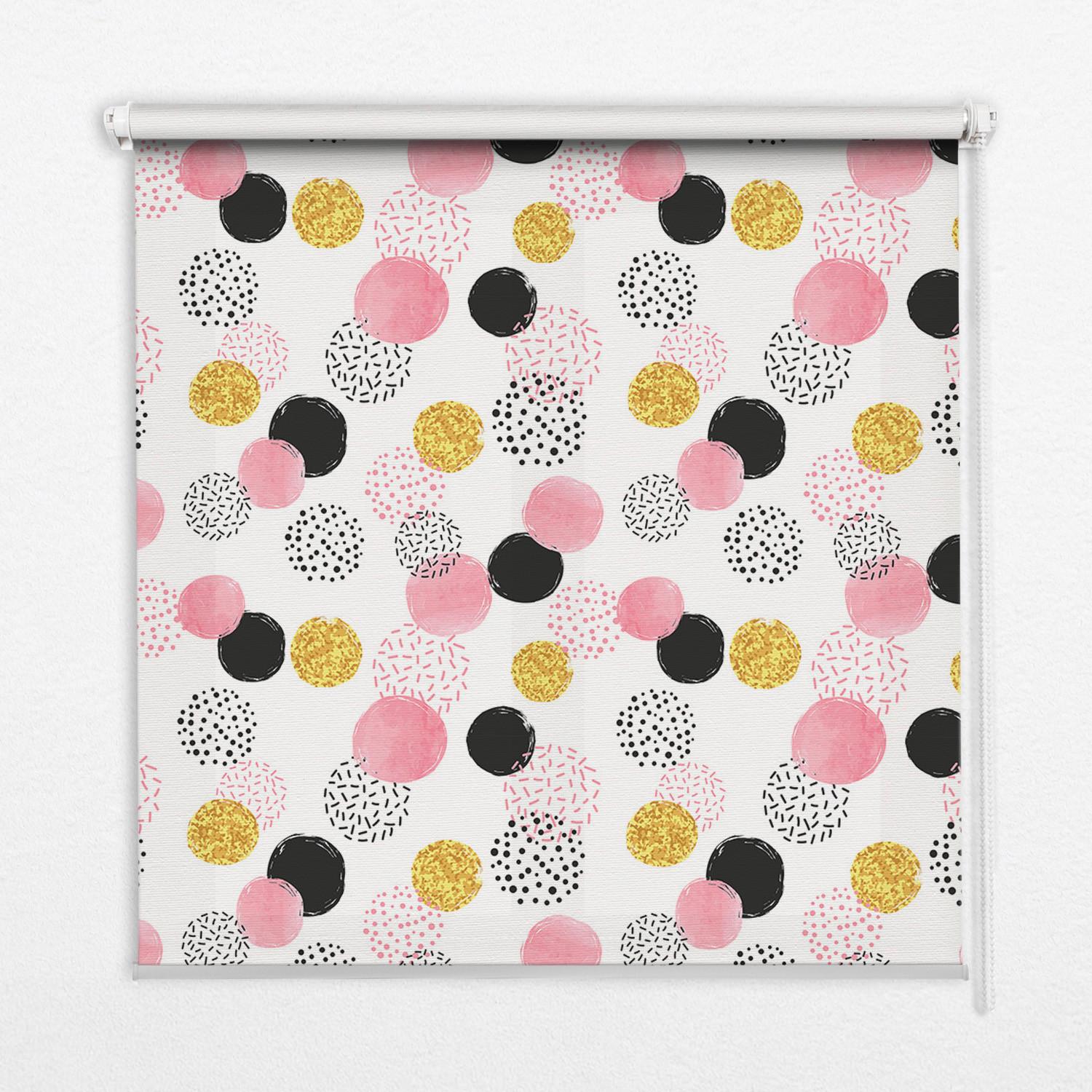 INNENROLLO - Fensterrollo - Rollo - 90x140 cm - Verschiedene Kreise - Pink, Kunststoff (90/140/0.5cm) - TULUP