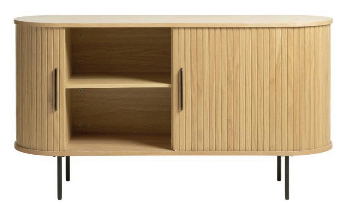 SIDEBOARD Gativel Eichefarben - Eichefarben/Schwarz, Holzwerkstoff/Kunststoff (140/76/45cm) - Selsey