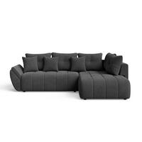 ECKSOFA Genoa Anthrazit - Anthrazit, Holz/Textil (266/190cm) - Graingold