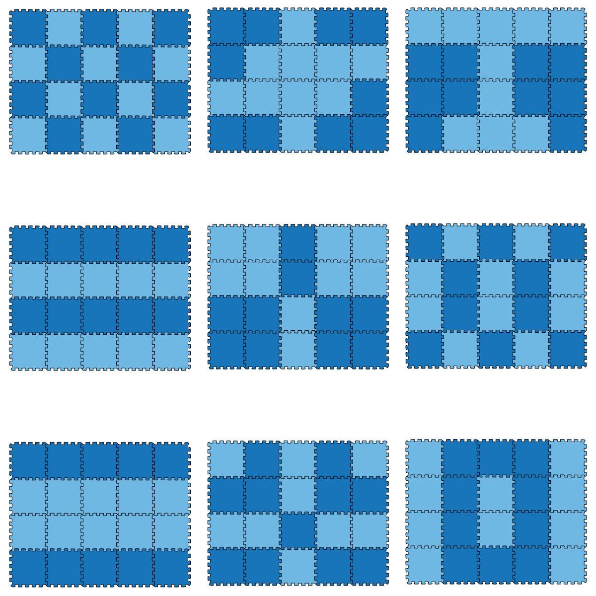 SPIELMATTE ab Null - 180/90/1 cm Puzzlematte Blau - Blau, Kunststoff (30/30cm) - Littletom