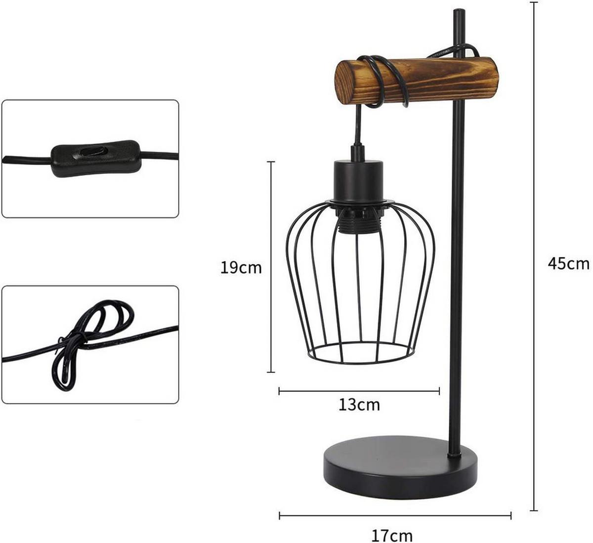 TISCHLAMPE Isolde 20/15/46 cm - Braun, Holz/Metall (20/15/46cm) - ZMH