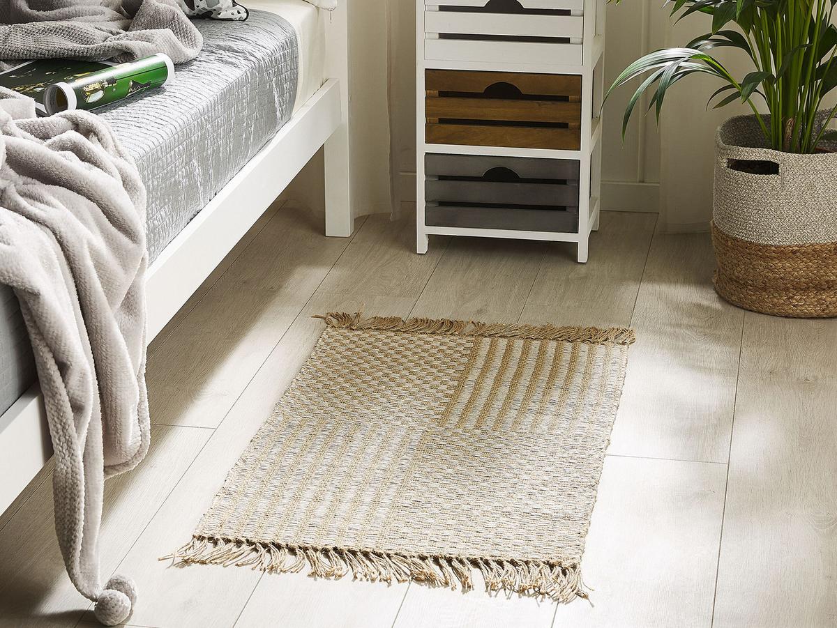KURZFLOR-TEPPICH Adabag 80/50 cm - Beige, Naturmaterialien (50/80cm) - Beliani