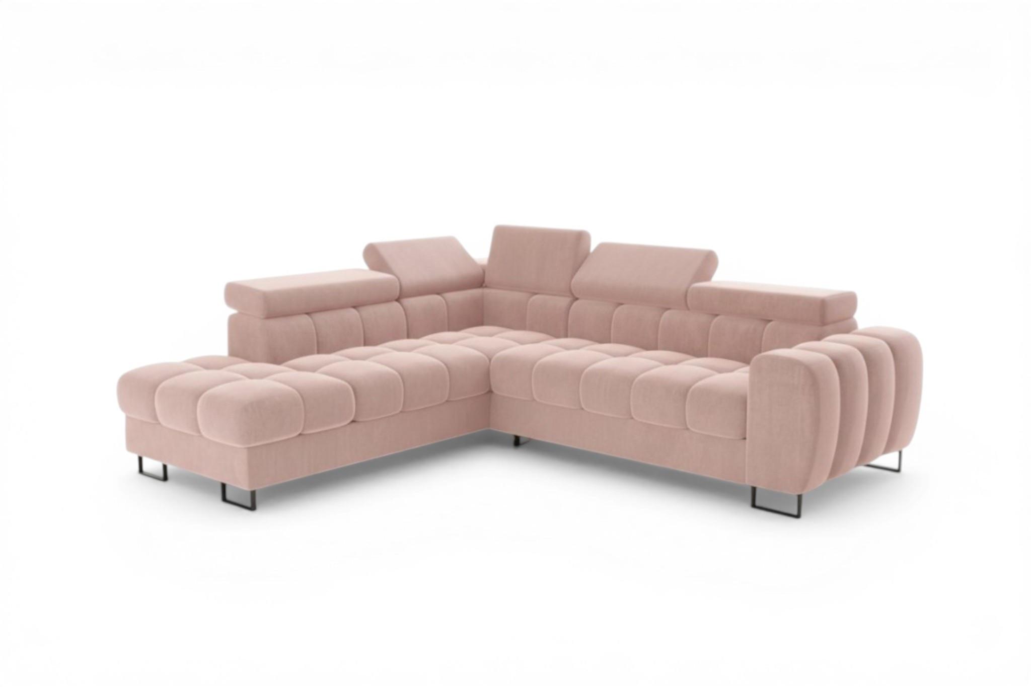ECKSOFA Bastien Max Mit Schlaffunktion - Rosa, Holzwerkstoff/Textil (225/260cm) - Fun Möbel