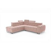 ECKSOFA Bastien Max Mit Schlaffunktion - Rosa, Holzwerkstoff/Textil (225/260cm) - Fun Möbel