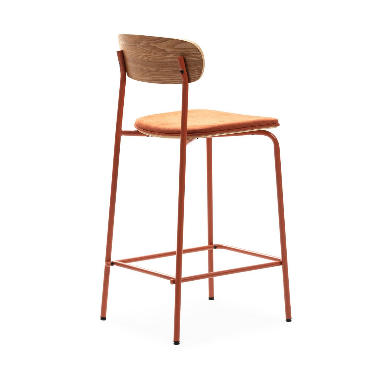 BARHOCKER (Set aus 2) aus Stoff mit schwarzen Metallbeinen - adriana 42/48/66 cm - Orange, Textil (48/66/42cm) - Calicosy