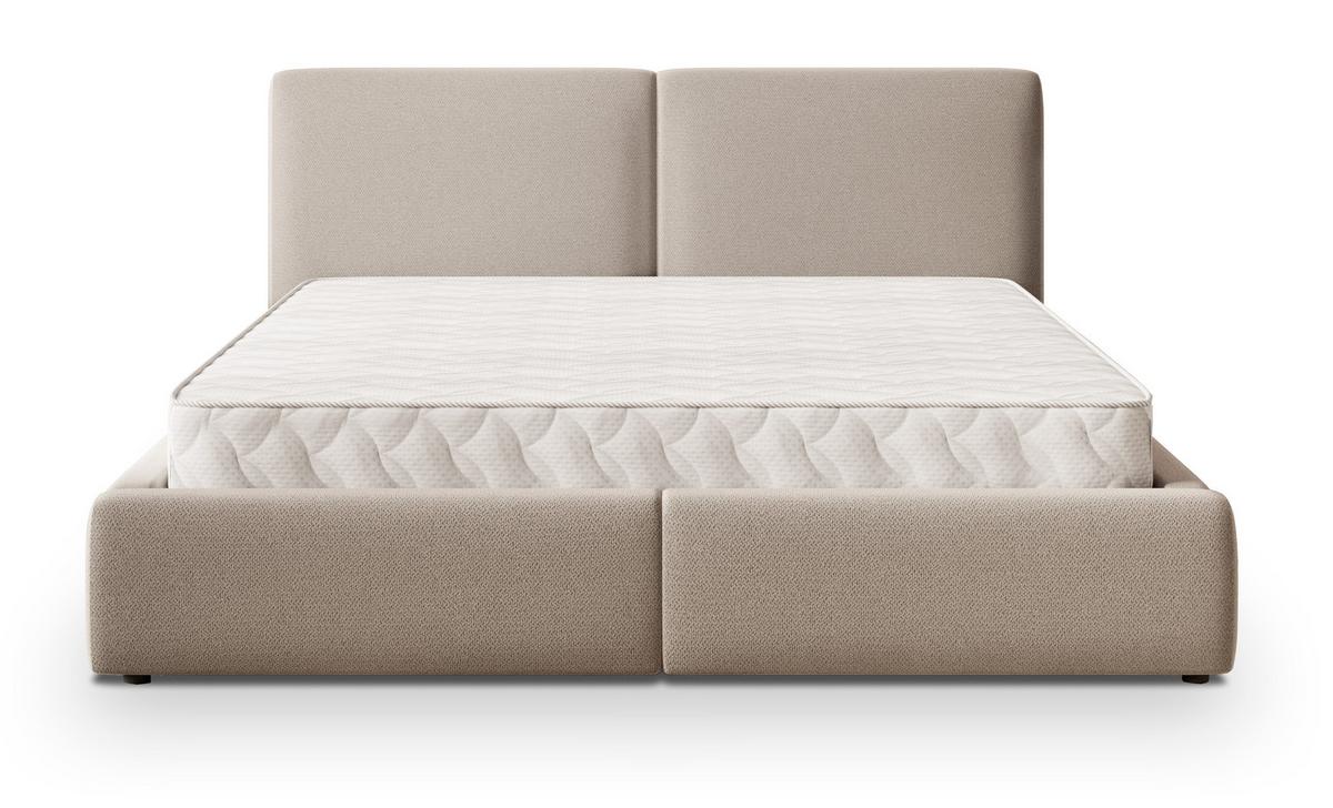 POLSTERBETT FELURO SR 200x200 cm mit Bettkästen - Beige - Beige, Holz/Textil - MASSENO