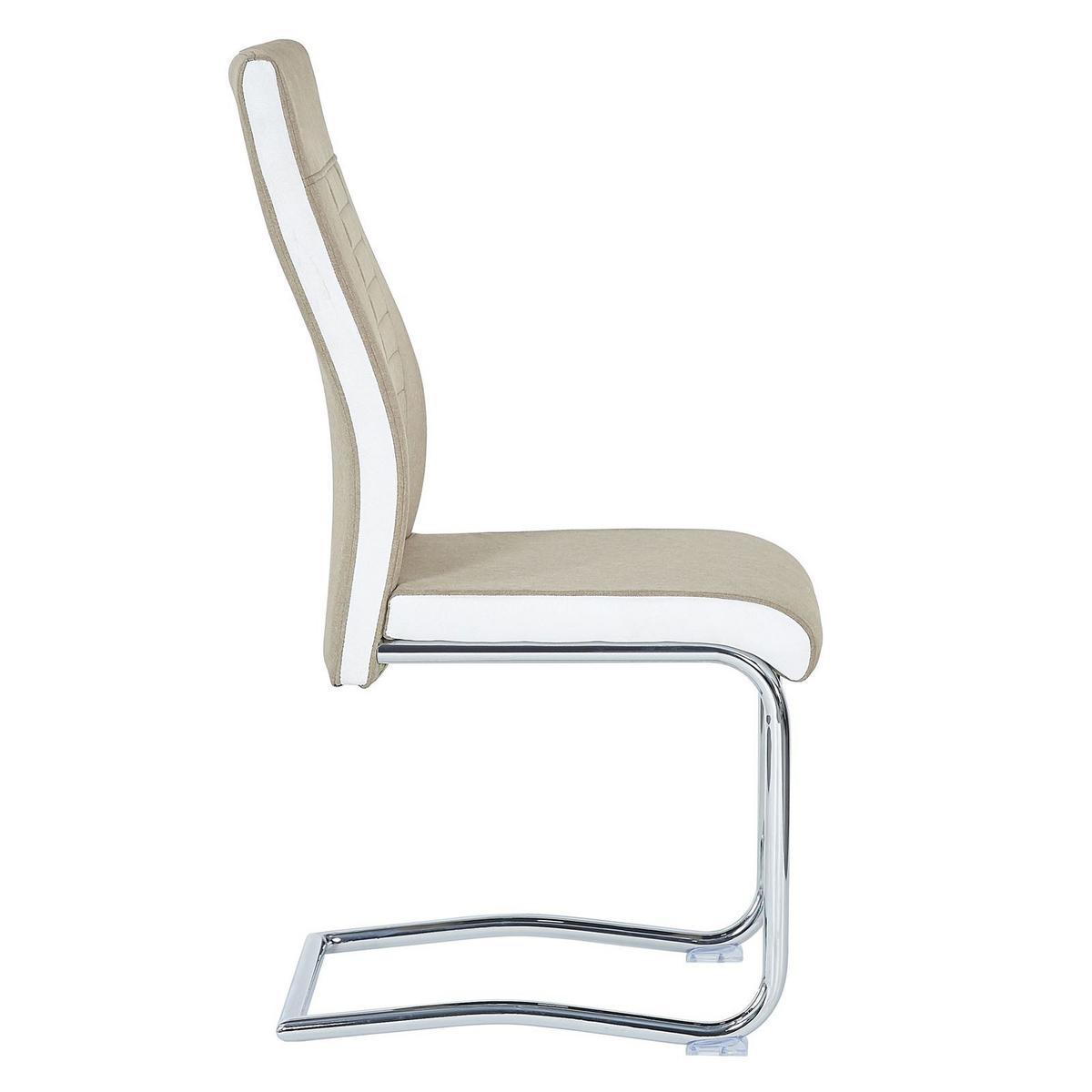 ESSZIMMERSTUHL ALBA 4er-Set beige/weiß - Beige/Weiß, Textil (43/98/57cm) - CARO-Möbel