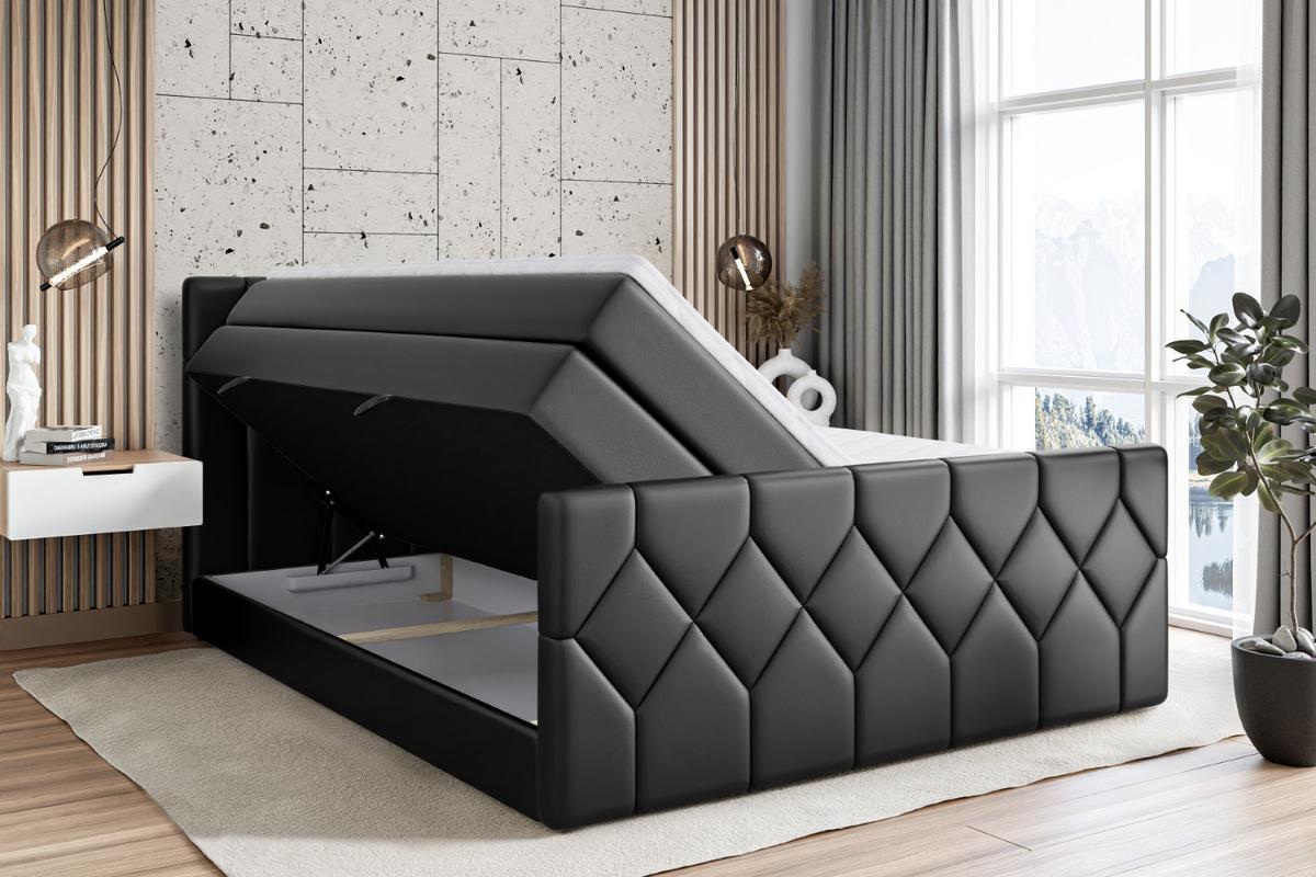 BOXSPRINGBETT CATOR-Z KING - 180x200 - H3/H4 - Schwarz Hochglanz - Schwarz Hochglanz, Holzwerkstoff (180/200cm) - ALTDECOR