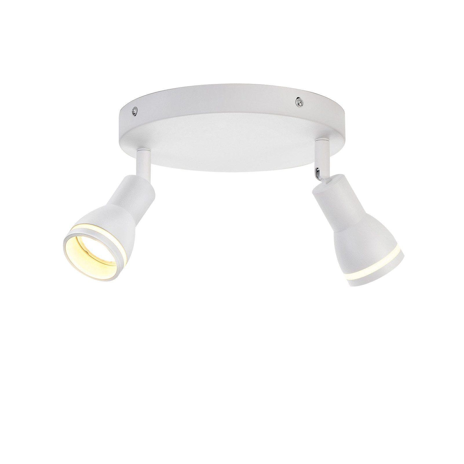 DECKENSTRAHLER Hertz 2-flammig 20/20/16 cm - Weiß, Metall (20/20/16cm) - Nettlife
