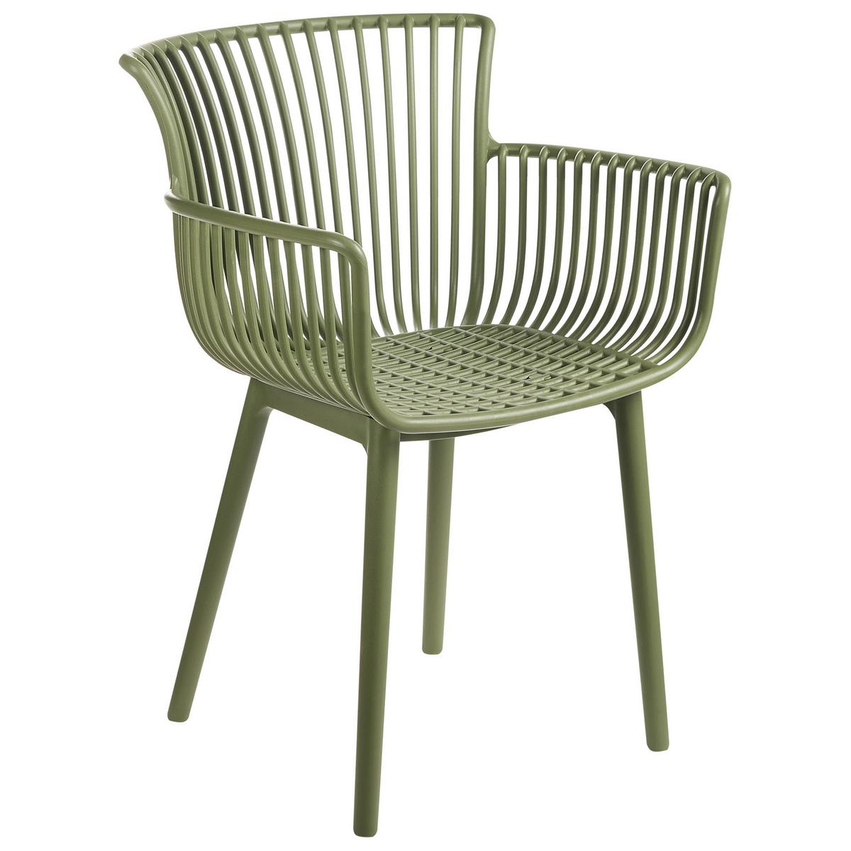 GARTENSTUHL 4er-Set Grün Pesaro - Grün, Kunststoff (58/84/45cm) - Beliani