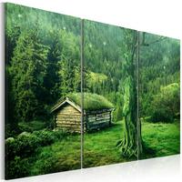 KUNSTDRUCK Grün 120/80 cm - Beige/Grün, Textil (120/80cm) - KUNSTLOFT