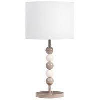 TISCHLAMPE Metall Weiß/Beige Loky - Beige/Weiß, Textil (30/30/58cm) - Beliani