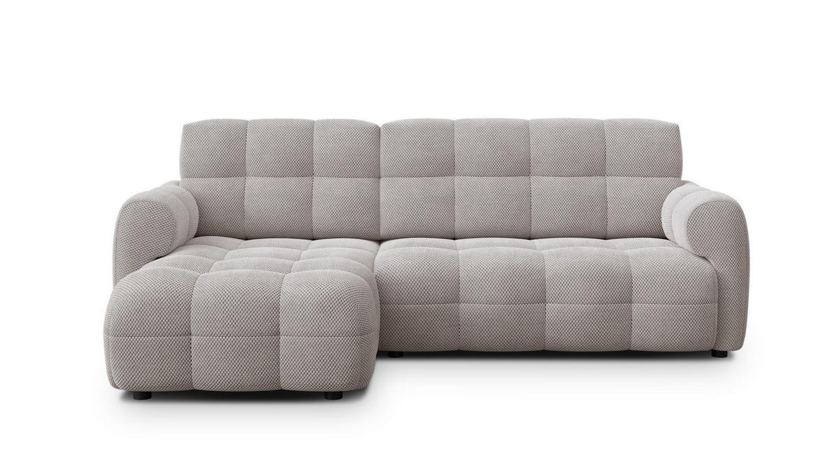 ECKSOFA MELLOW 3-Sitzer, beige - Beige/Schwarz, Holz/Textil (232/156cm) - Wozimo
