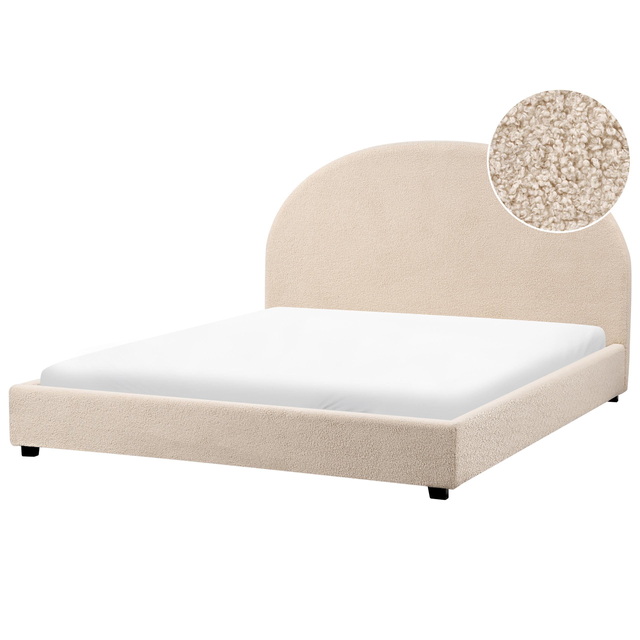 BETT mit Lattenrost 160/200 cm Beige Vaucluse - Beige, Textil (160/200cm) - Beliani