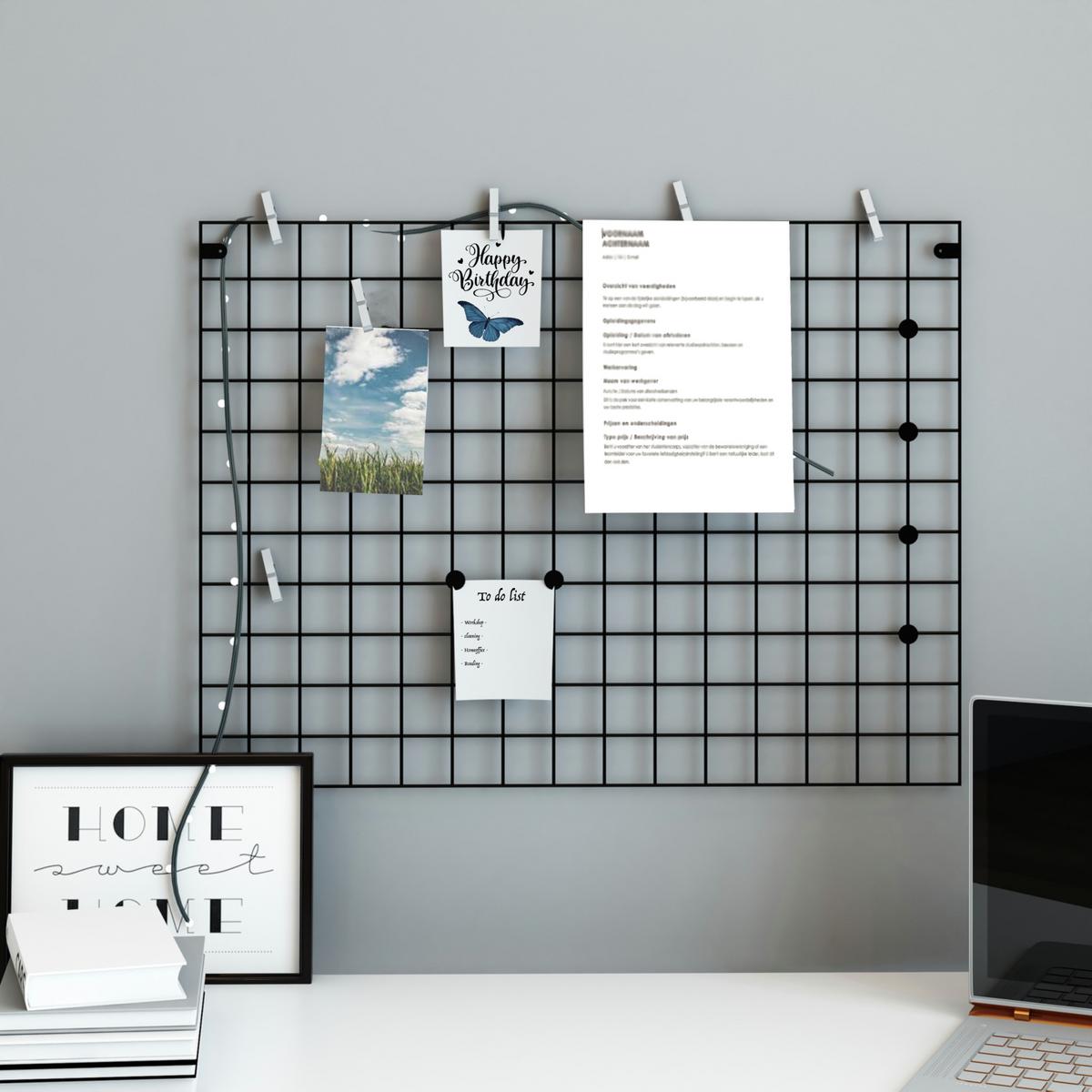 WANDGITTER Sæby - Schwarz, Metall (75/0.5/55cm) - [en.casa]