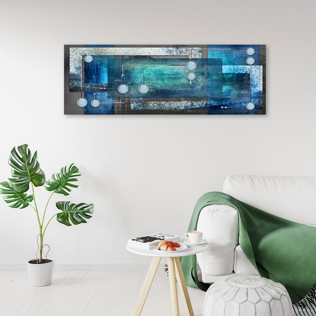 KUNSTDRUCK Blau 90/30 cm - Blau, Textil (90/30cm) - KUNSTLOFT