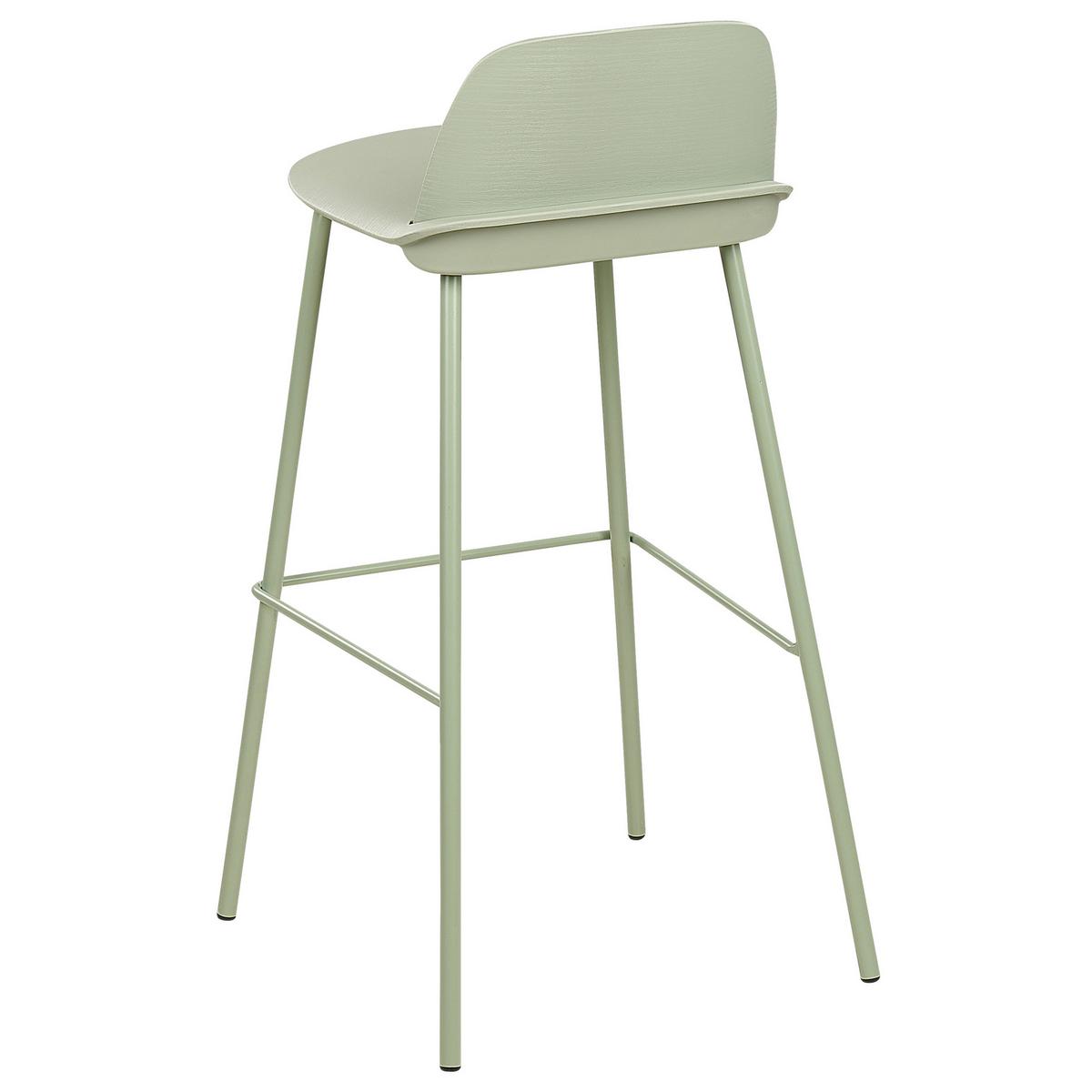 BARHOCKER 4er-Set Kunststoff Grün Mora - Grün, Kunststoff/Metall (48/90/35cm) - Beliani