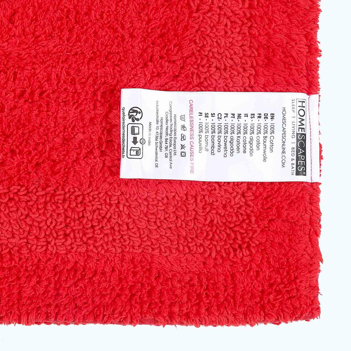DUSCHVORLEGER 50/50 cm, 100% Baumwolle, wendbar - Rot, Textil (50/50cm) - Homescapes