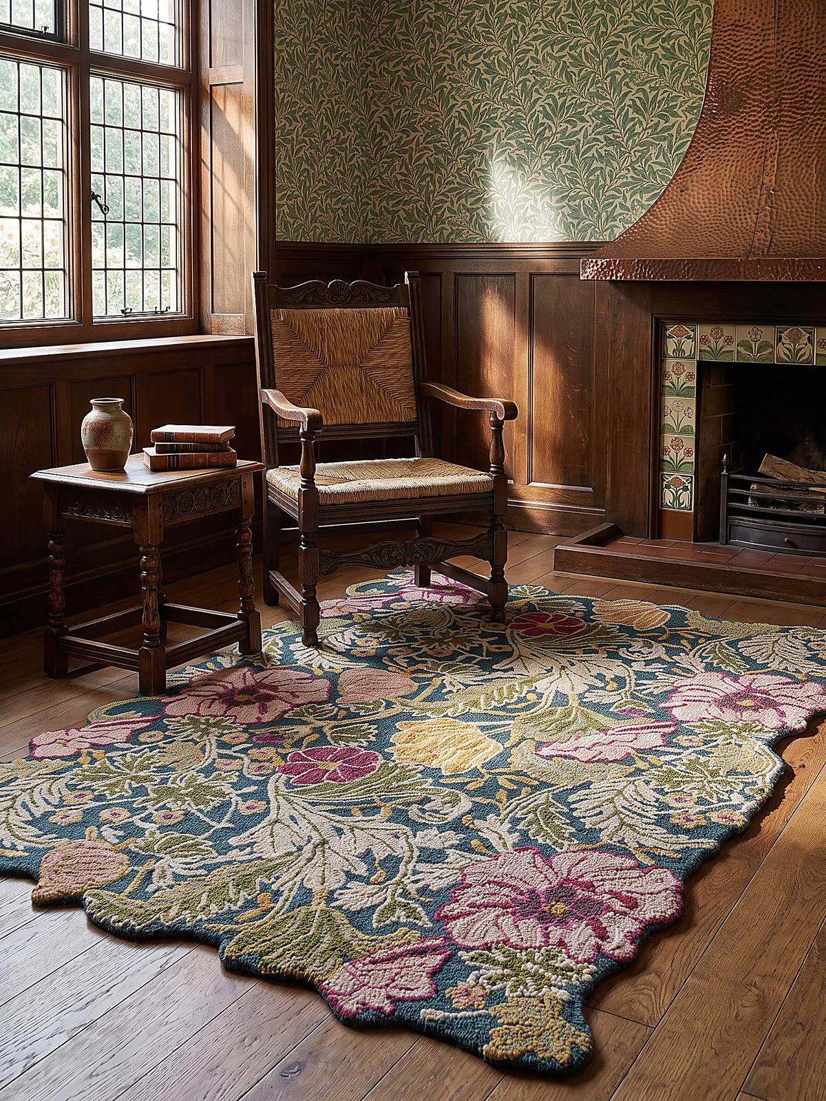 TEPPICH aus Wolle, handgetuftet, CHAR, in Multi, Blütenmuster, 120 x 170 cm - Multicolor, Textil (120/170cm) - KADIMA DESIGN