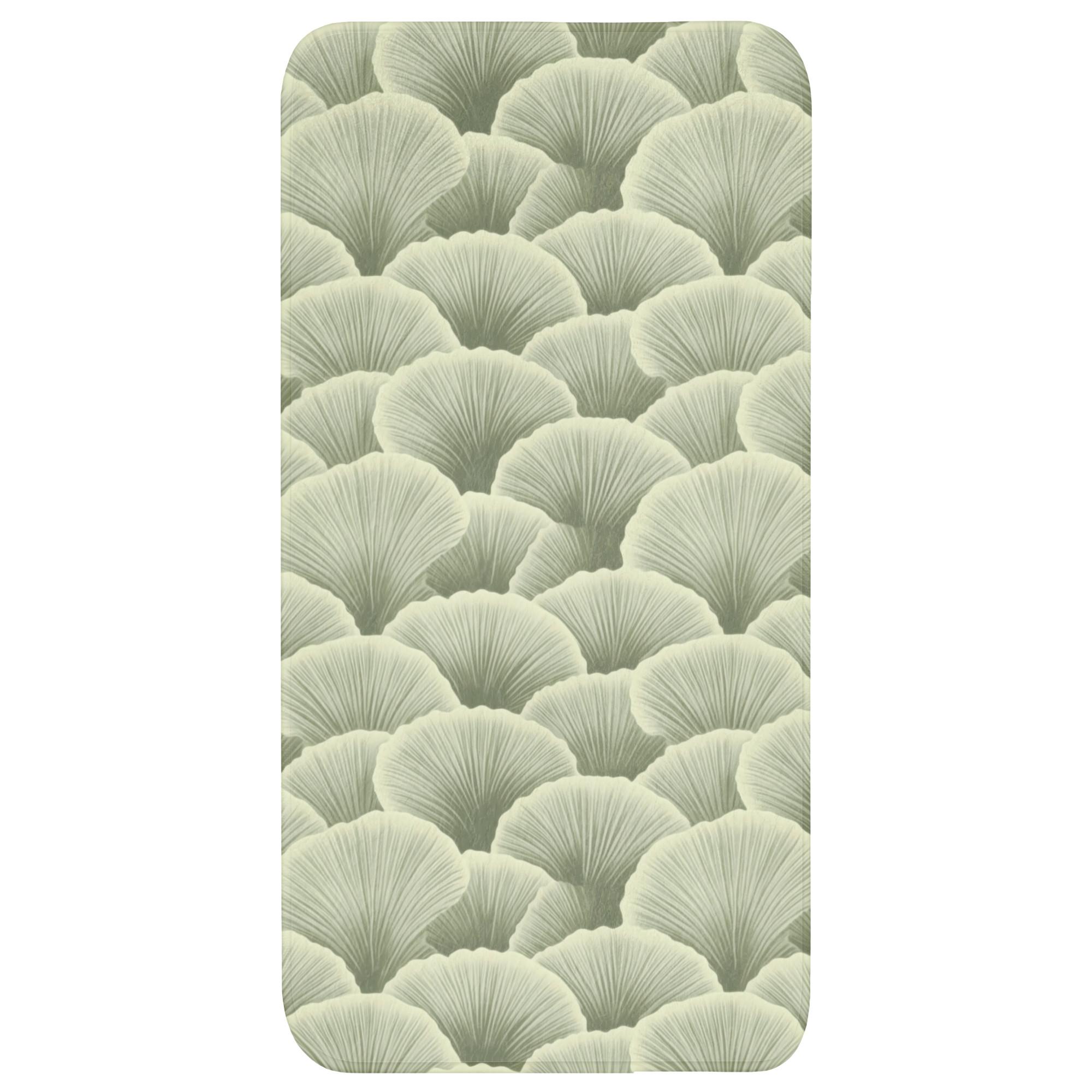 BADEMATTE Fächer - Blatt - Grün Badteppich 60x120 cm - Pastellgrün, Textil (60/120cm) - OnlyWow