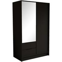 DREHTÜRENSCHRANK Niko 100/51/200 cm schwarz - Schwarz, Holzwerkstoff (100/200/51cm) - Beautysofa