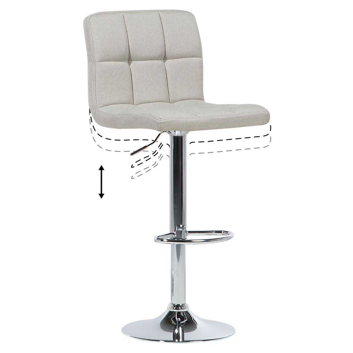 BARHOCKER 2er-Set Polsterbezug Beige Marion - Beige, Textil/Metall (45/114/39cm) - Beliani