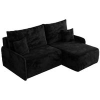ECKSCHLAFSOFA ARPA L Schwarz Plüsch - rechts - Schwarz, Kunststoff/Textil (150/198cm) - MKS