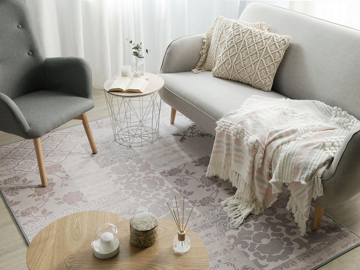 KURZFLOR-TEPPICH Ballica 230/160 cm - Grau, Kunststoff (160/230cm) - Beliani