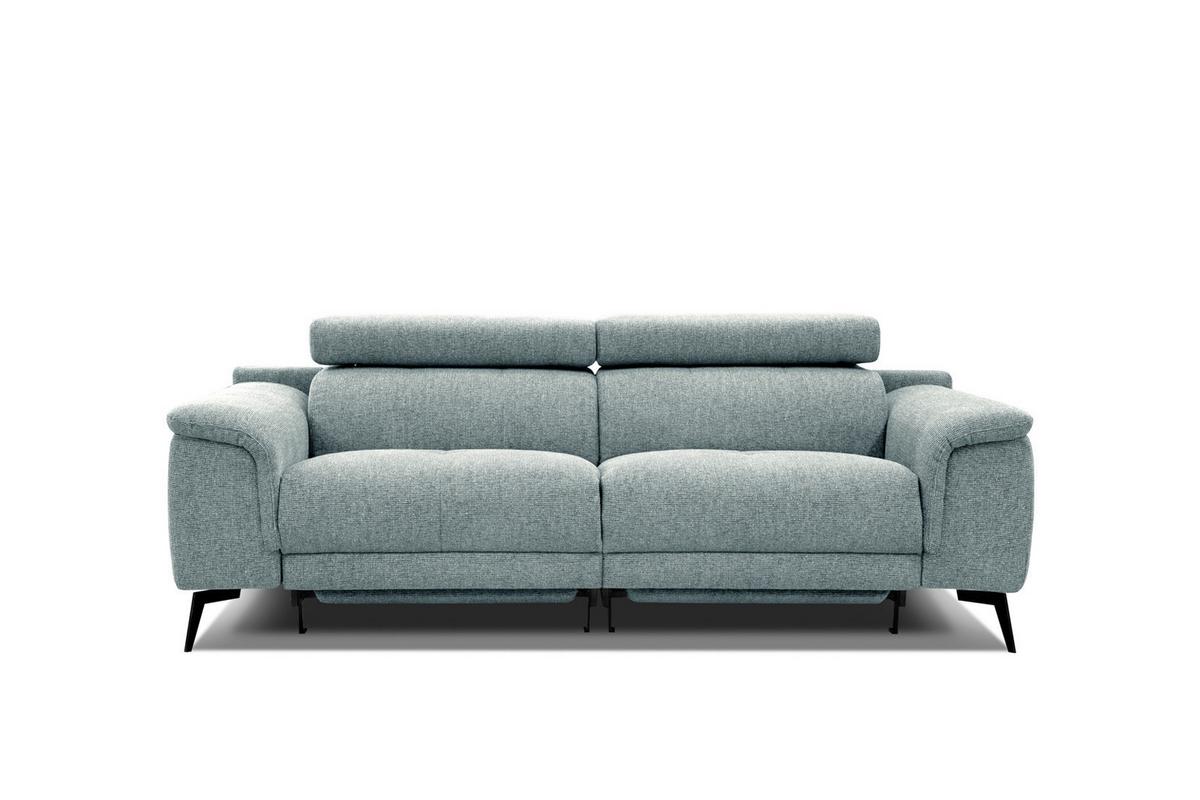 RELAXSOFA FIERO 3-Sitzer mit 2 Relaxfunktionen, mintgrün - Schwarz/Mintgrün, Holzwerkstoff/Textil (212/82/103cm) - Wozimo