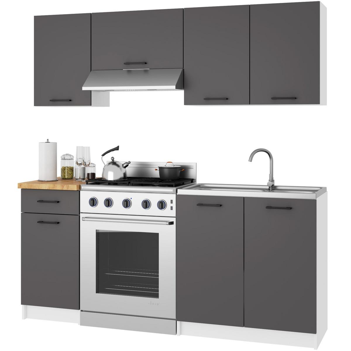 HÄNGESCHRANK Weiß, Graphit Grau 58/80/30 - Graphitfarben/Weiß, Holzwerkstoff (80/58/30cm) - RAUMHIRSCH FURNITURE